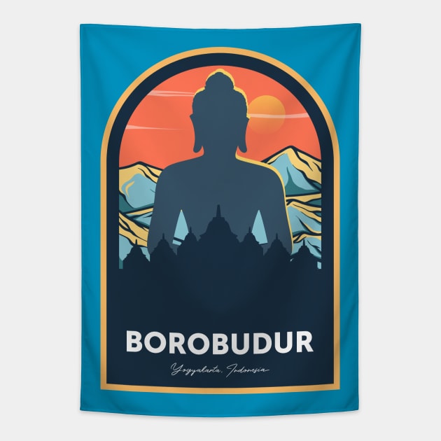 Borobudur Mahayana Buddhist Temple Java Indonesia Meditation Tapestry by Celestial Crafts