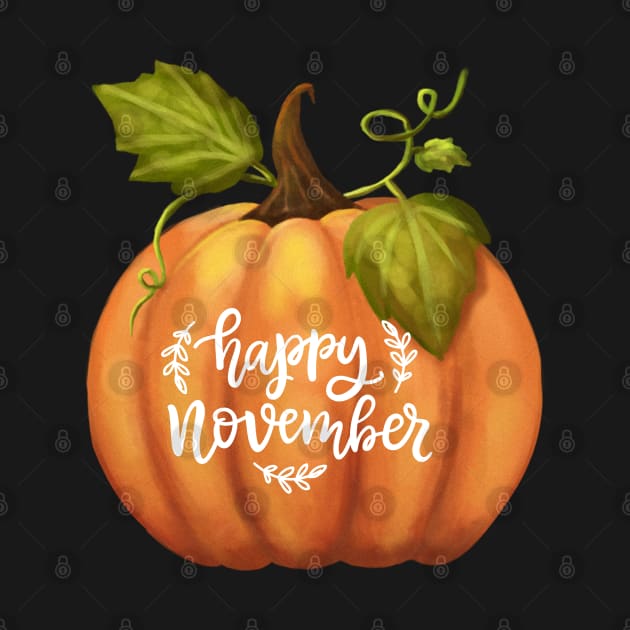 Happy November Fall Season Pumpkin Halloween Thanksgiving by BellaPixel