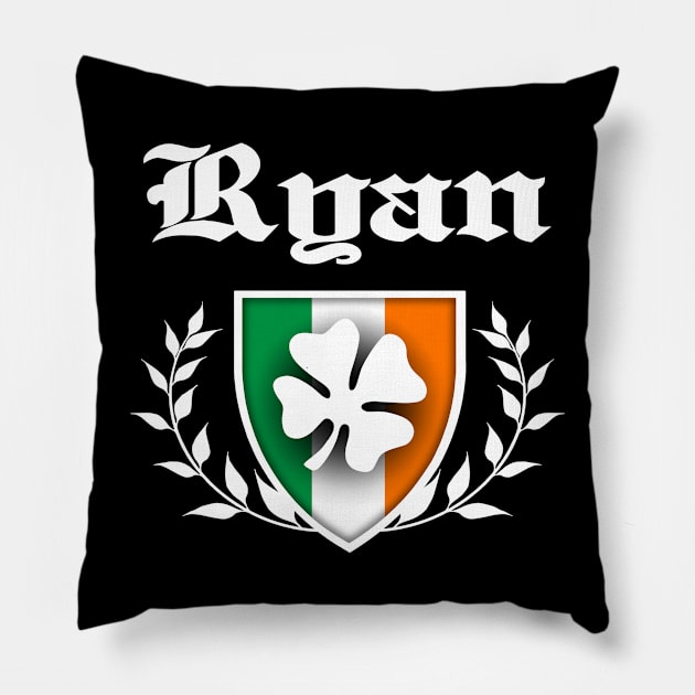 Ryan Shamrock Crest Pillow by robotface