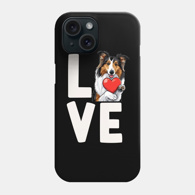 Shetland Sheepdog Love Phone Case by The Jumping Cart