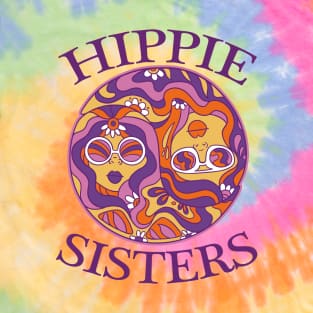 Hippie Sisters Old School Retro Design T-Shirt