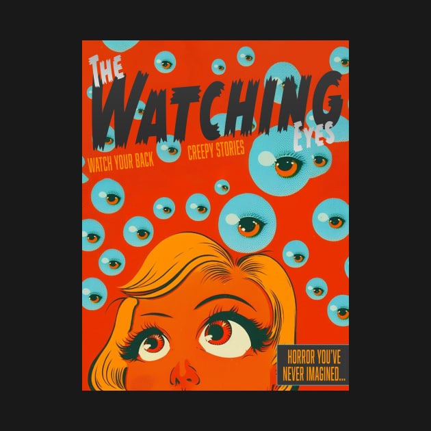 The Watching Eyes | Vintage Fictional Horror Art by TheJadeCat