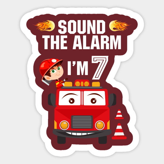 Birthday Boy Shirt For 7 Year Old 7th Sound The Alarm Gift Ideas Sticker Teepublic