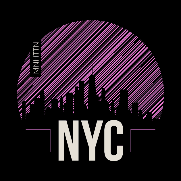 New York City in Pink by SM Shirts