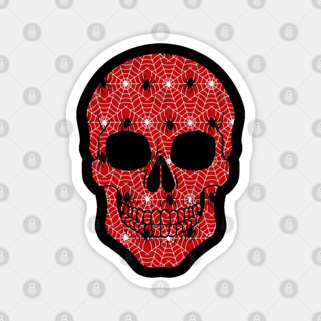 Spider Web Skull Magnet by KayBee Gift Shop