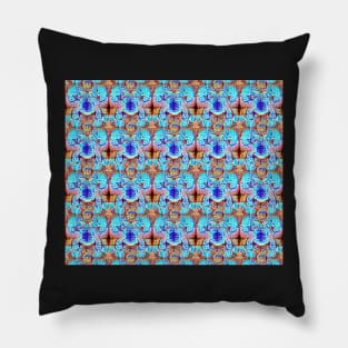 Cyan Aesthetic - Sky Blue Angels Abstract Pattern Pillow