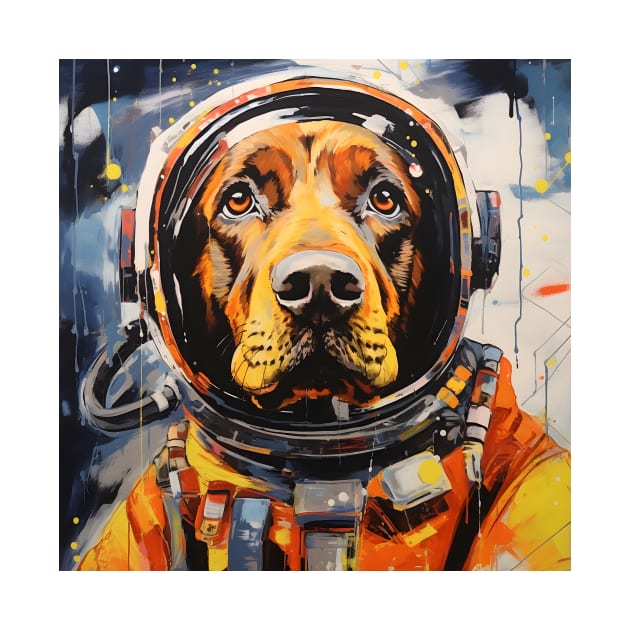 Golden Retriever Astronaut Oil Painting by UKnowWhoSaid