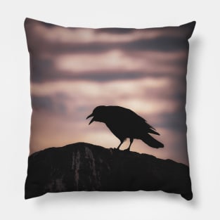 Crow silhouette Pillow