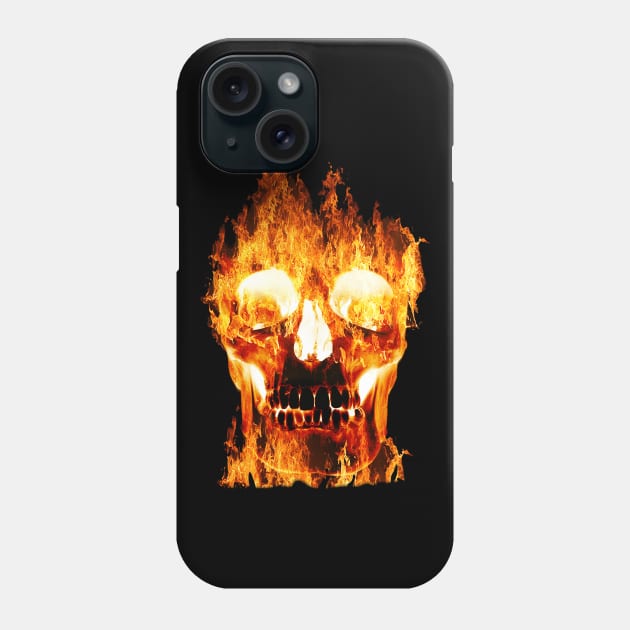 Flaming Skull Phone Case by By Diane Maclaine