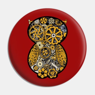 Steampunk Gears Owl Pin