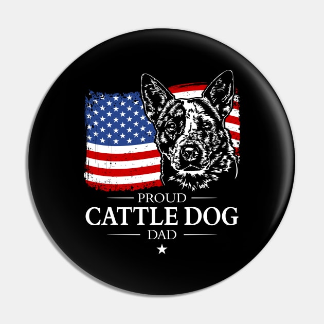 Australian Cattle Dog Dad American Flag Pin by wilsigns