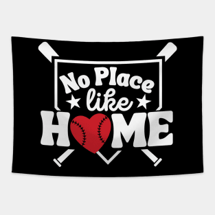 No Place Like Home Baseball Lover Home Plate Tapestry