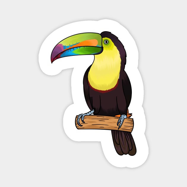 Keel-billed toucan bird cartoon illustration Magnet by Cartoons of fun