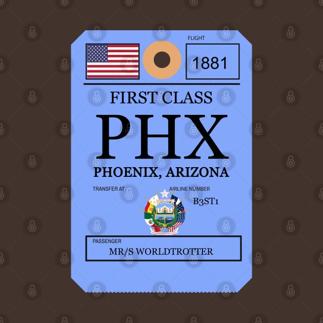 Phoenix airport strap tag by Travellers