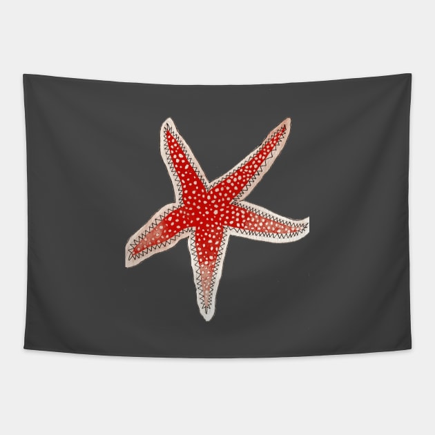 Red starfish Tapestry by koolbloom