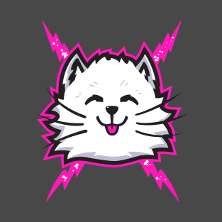 White Electric Cat T-Shirt