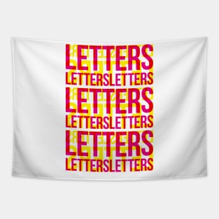 Letters Typography Stack (Magenta Yellow Red) Tapestry