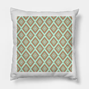 Baby pink and blue diamond motif pattern Pillow
