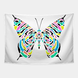 Multicolored striped butterfly Tapestry