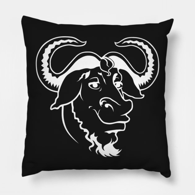 GNU - GNU's Not Unix! Pillow by cryptogeek