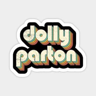 Retro Vintage Rainbow Dolly Letters Distressed Style Magnet