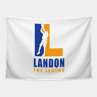 Landon Custom Player Basketball Your Name The Legend T-Shirt Tapestry