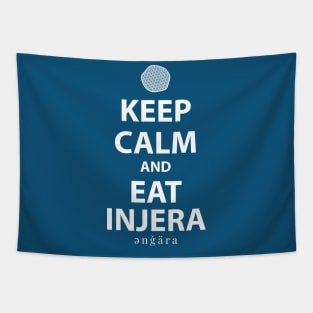 Keep Calm and Eat Injera, Amharic (እንጀራ) Tapestry
