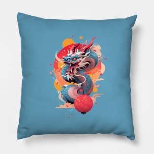 Asian Style Dragon Art Pillow