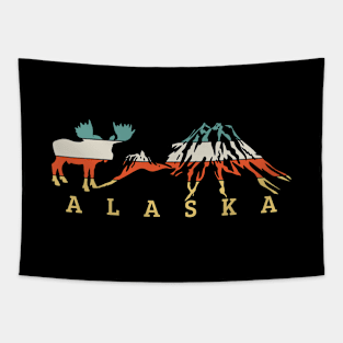 Alaska Mountain Hiking Hiker Souvenir Retro Tapestry