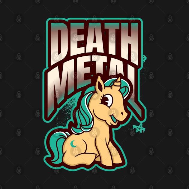 Death Metal Unicorn Funny Heavy Metal Music by PlimPlom