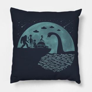 Bigfoot Loch Ness Monster Aliens Pillow