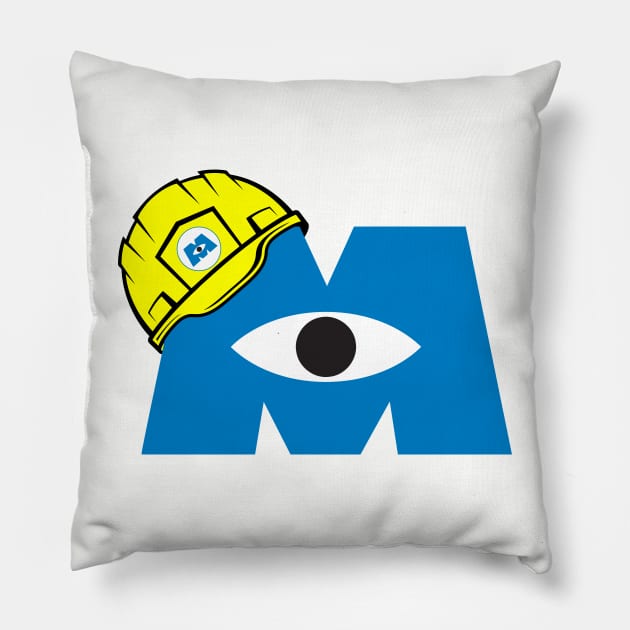 Monsters At Work Logo Pillow by Vault Emporium