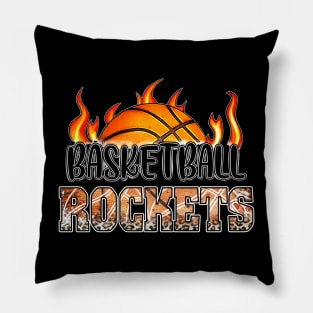 Classic Basketball Design Rockets Personalized Proud Name Pillow