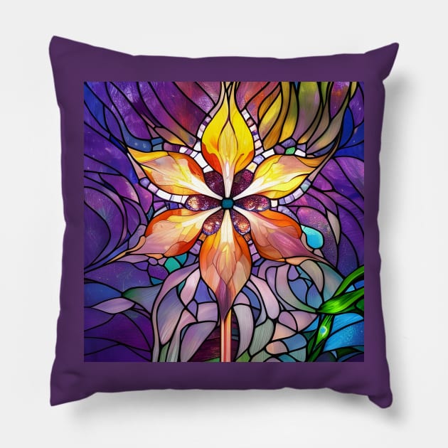 Stained Glass Lily Pillow by Chance Two Designs