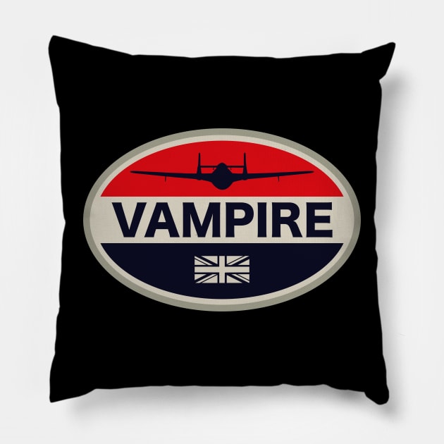 de Havilland Vampire Pillow by Firemission45