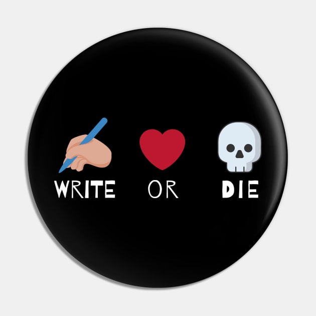 Write or Die Podcast - Logo Merch Pin by WriteorDiePodcast