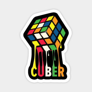 Melting Cube Cuber - Rubik's Cube Inspired Design Magnet