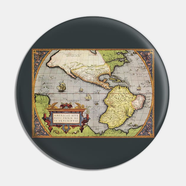 Antique World Map of the Americas by Abraham Ortelius Pin by MasterpieceCafe