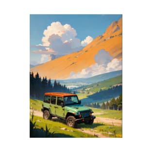 Jeep climbing a muddy mountain T-Shirt