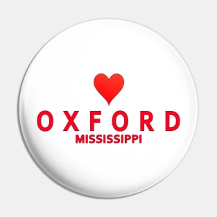 Oxford Mississippi with heart Pin