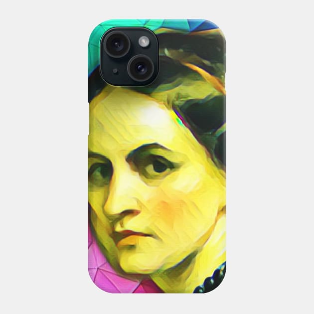 Anne Bronte Colourful Portrait | Anne Bronte Artwork 7 Phone Case by JustLit