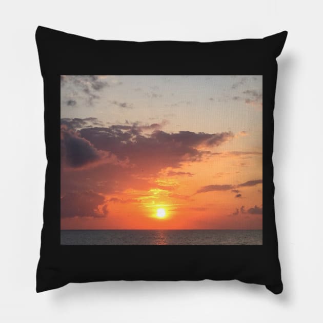 All sky's are beautiful on sea sunset Pillow by ovidiuboc