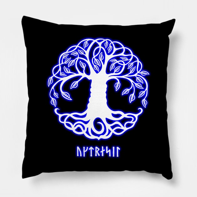 Yggdrasil Runes Pillow by Korvus78