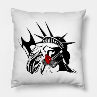 Statue of Liberty (stop pollution poster) Pillow