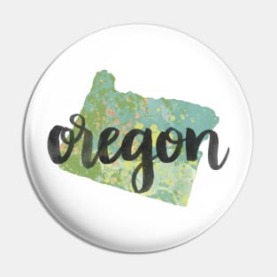 oregon - calligraphy and abstract state outline Pin