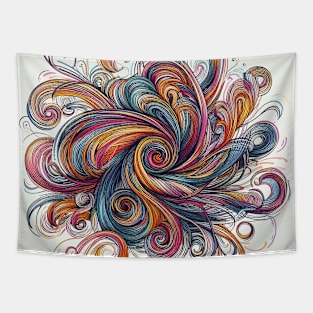 Psychedelic looking abstract illustration swirls Tapestry