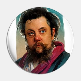 Russian Composer Modest Mussorgsky illustration Pin