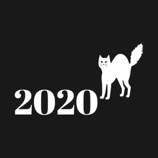 Cat scared from 2020. Funny and hilarious printed T-Shirt