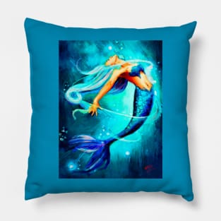 Blue Mermaid Pillow