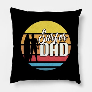 Surfer Dad Father's Day Retro Design Pillow